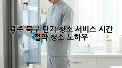 광주 북구 단기 청소 서비스: 시간 절약 청소 노하우